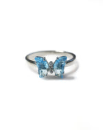 Silver Sapphire Sky Butterfly Ring