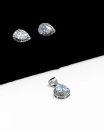 Silver Crystal Pendant Set