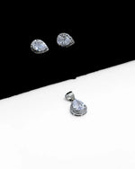 Silver Crystal Pendant Set