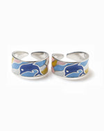 Oceanic Elegance Dolphin Duo Rings